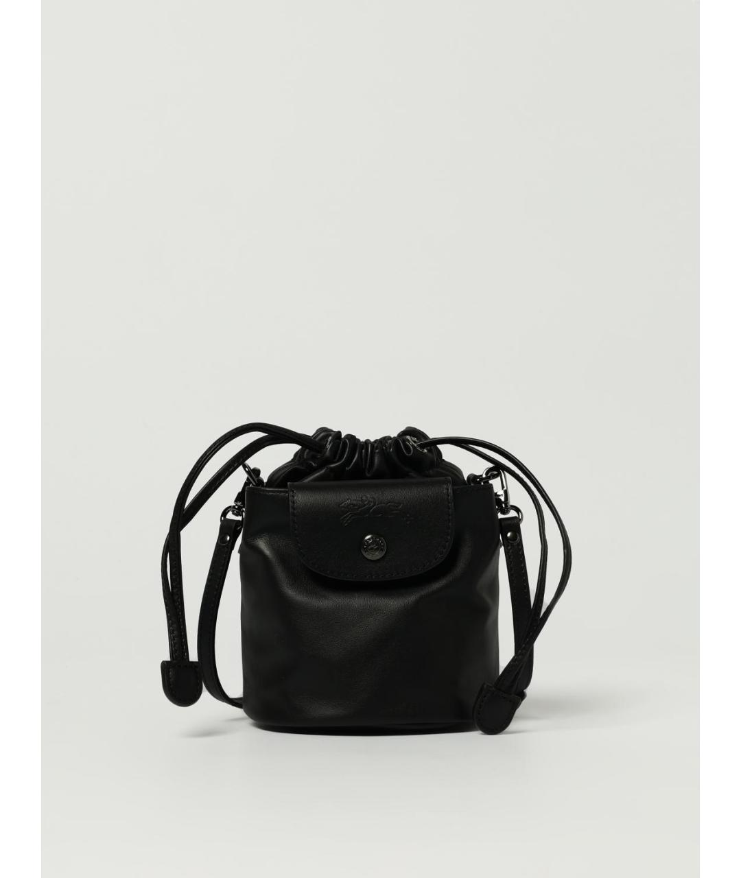 LONGCHAMP Черная кожаная сумка через плечо, фото 4