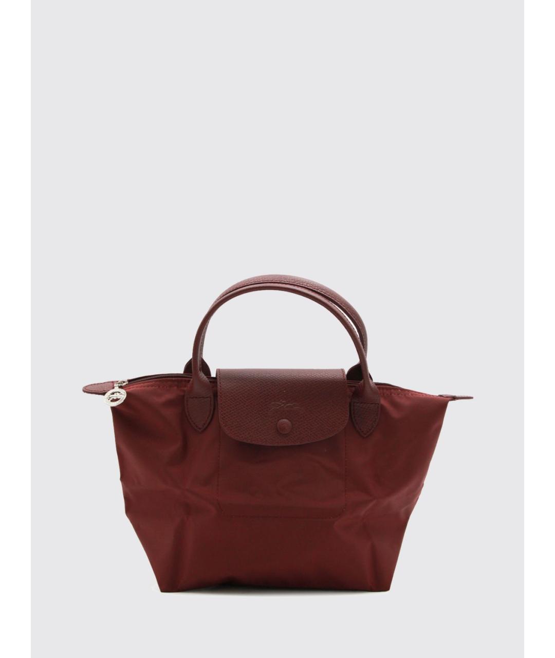 LONGCHAMP Бордовая синтетическая сумка тоут, фото 4