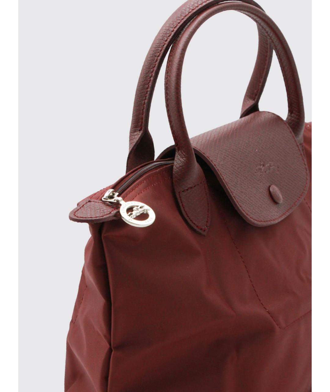 LONGCHAMP Бордовая синтетическая сумка тоут, фото 3