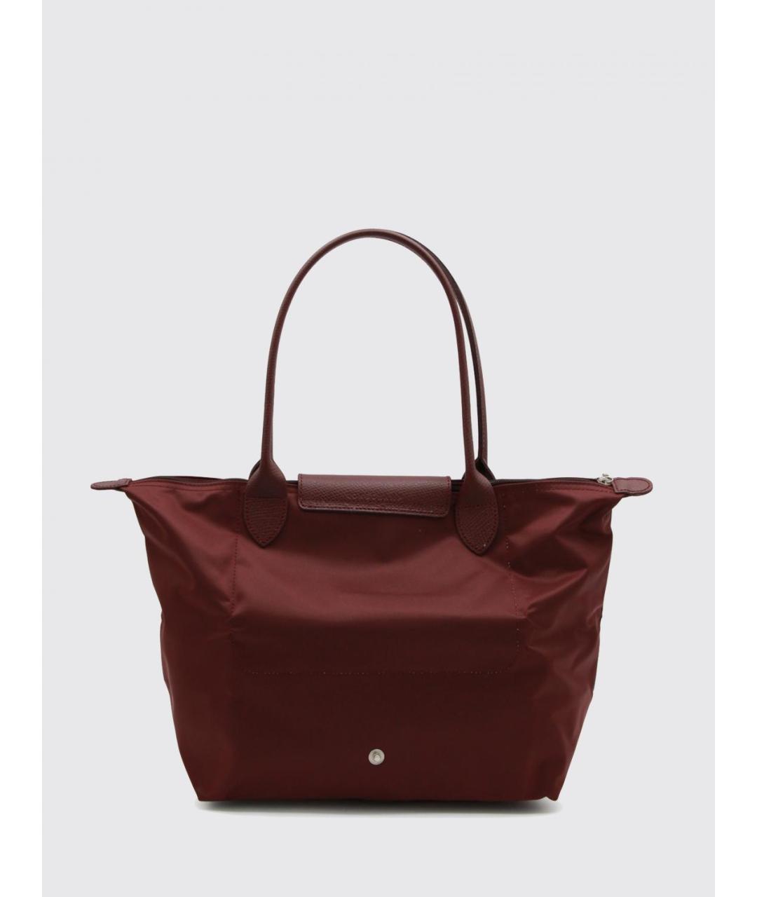 LONGCHAMP Бордовая синтетическая сумка тоут, фото 2