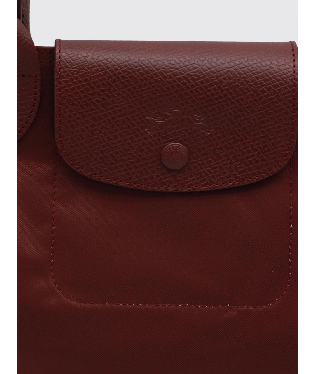 LONGCHAMP Бордовая синтетическая сумка тоут, фото 3