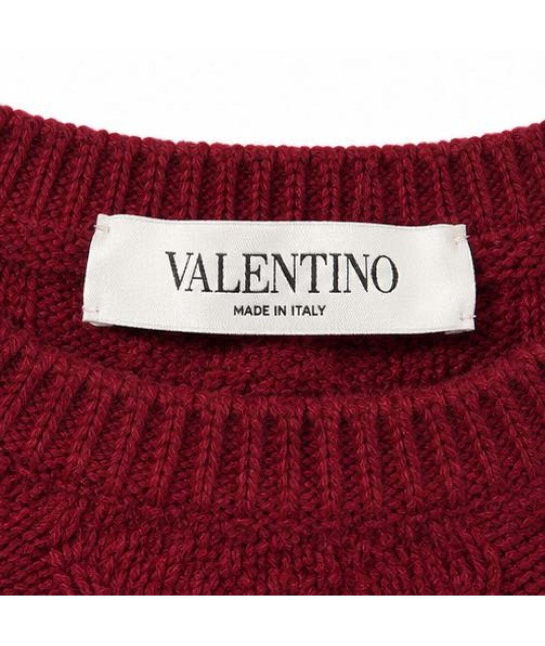 VALENTINO Бордовый шерстяной джемпер / свитер, фото 3