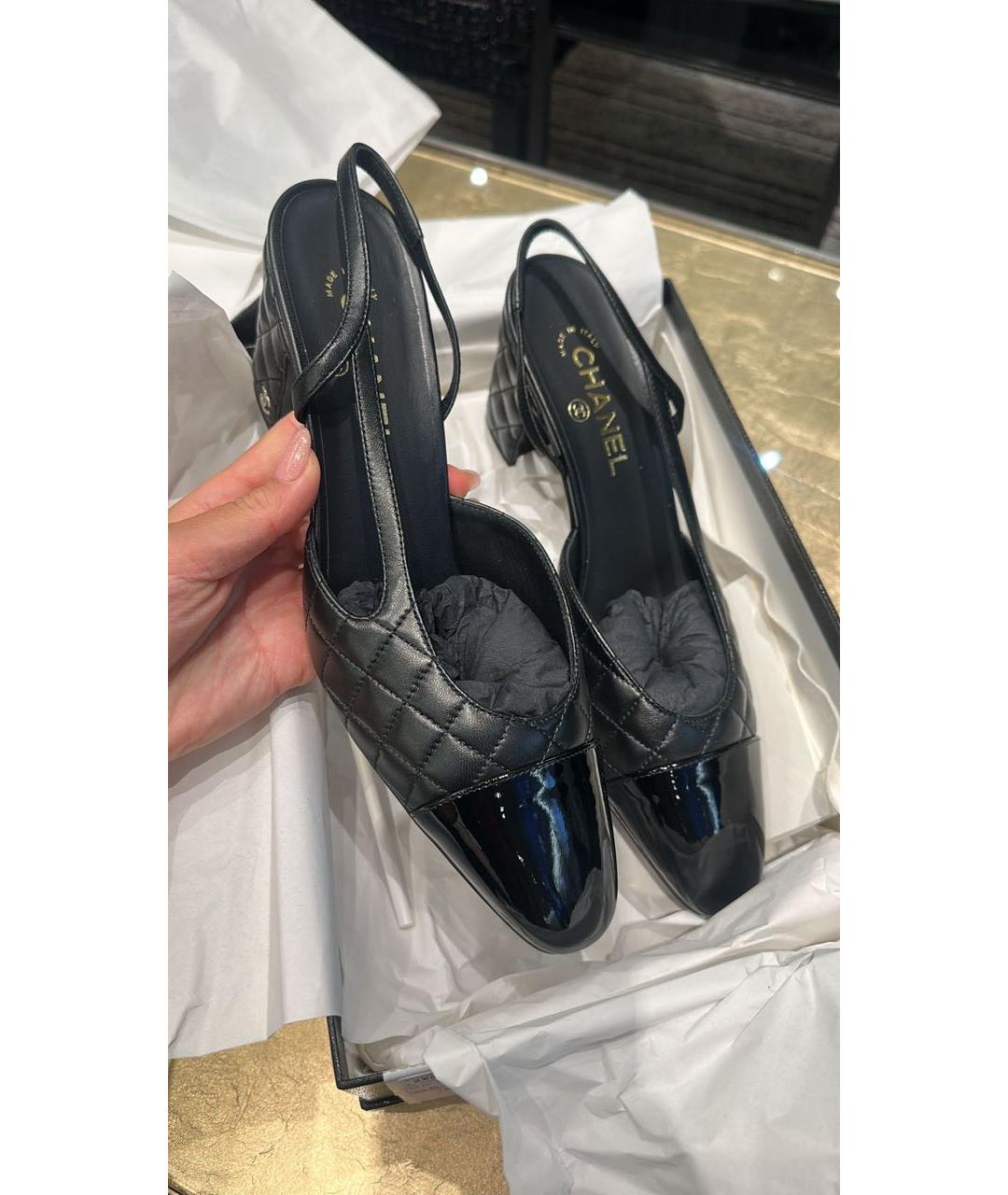 CHANEL Черные кожаные туфли, фото 2