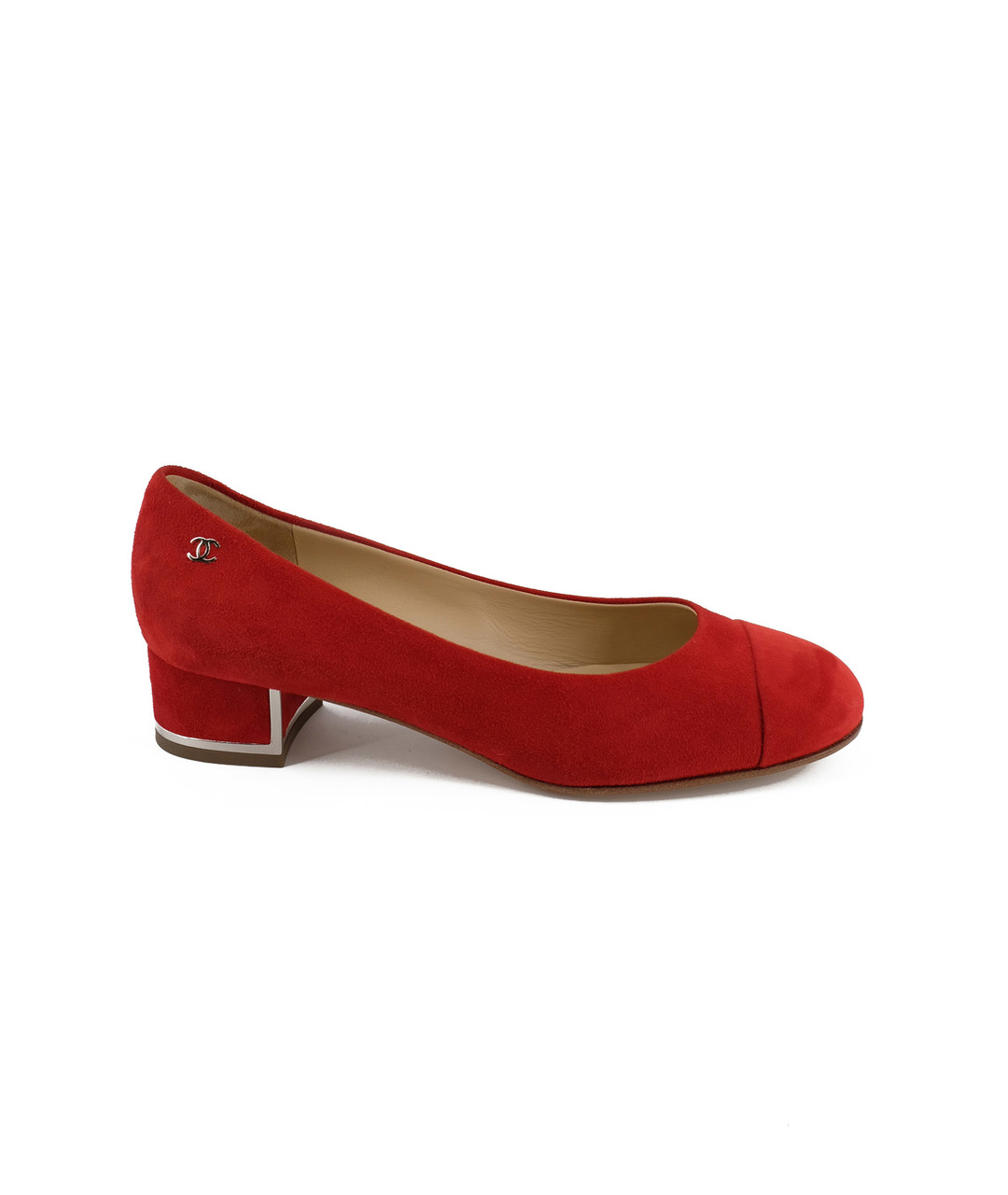 CHANEL PRE-OWNED Красные замшевые туфли, фото 1