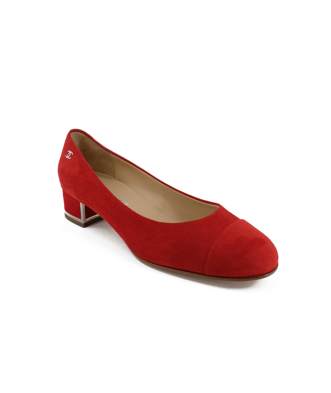 CHANEL PRE-OWNED Красные замшевые туфли, фото 2