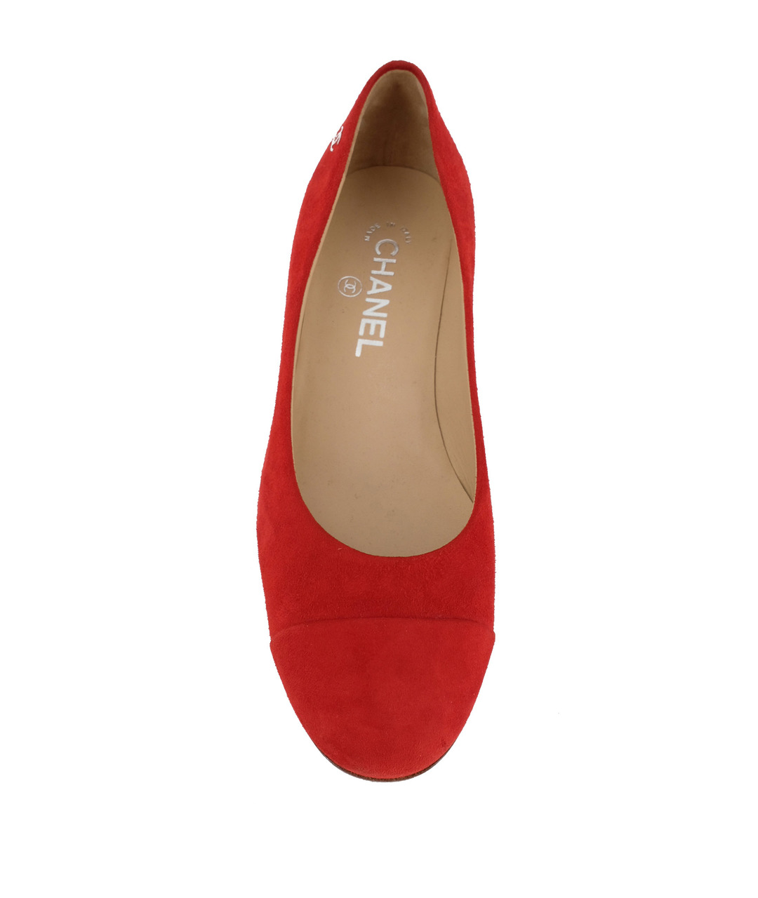 CHANEL PRE-OWNED Красные замшевые туфли, фото 4