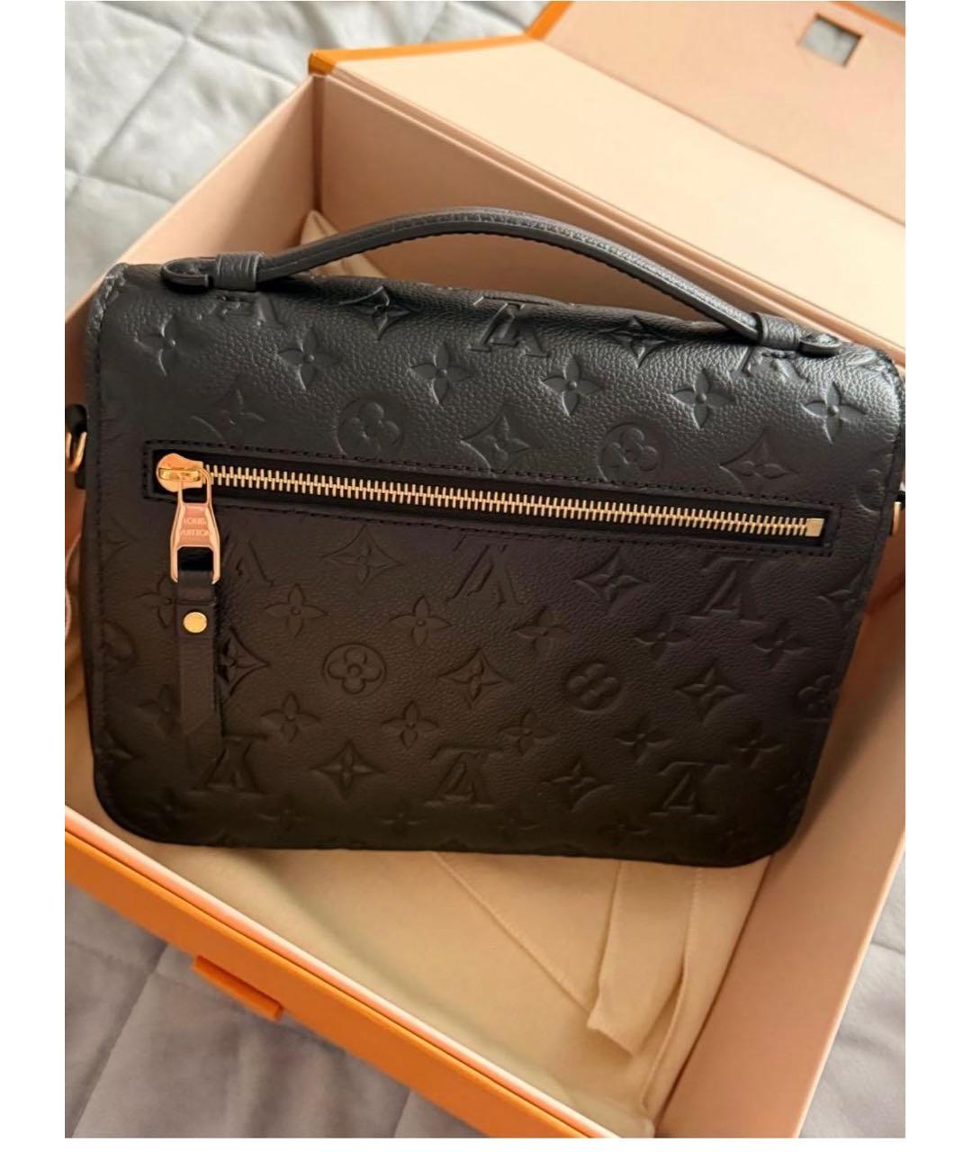 LOUIS VUITTON Черная кожаная сумка с короткими ручками, фото 2