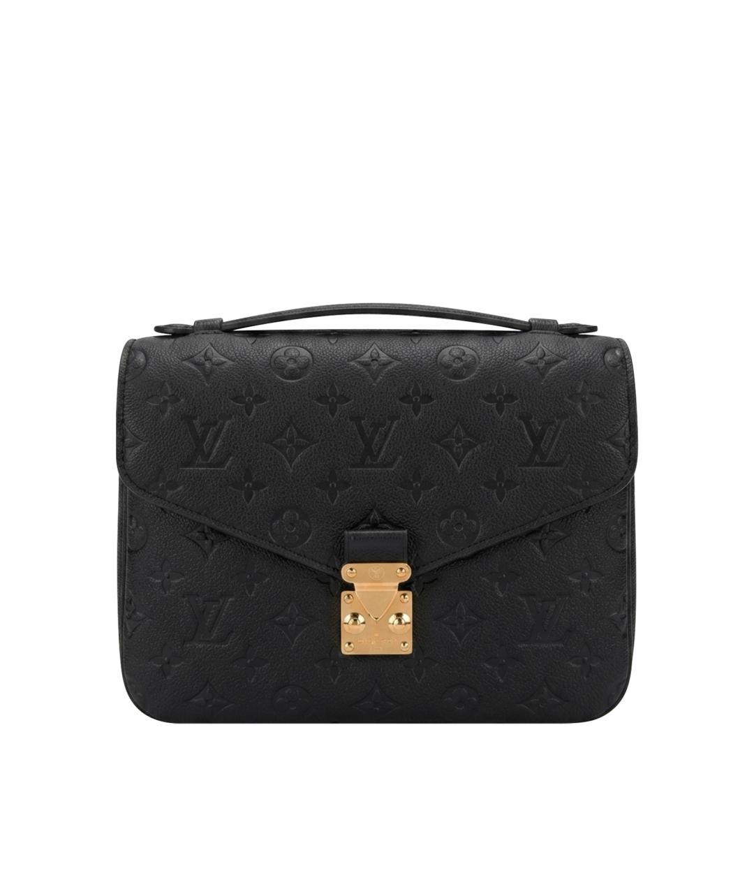 LOUIS VUITTON Черная кожаная сумка с короткими ручками, фото 1