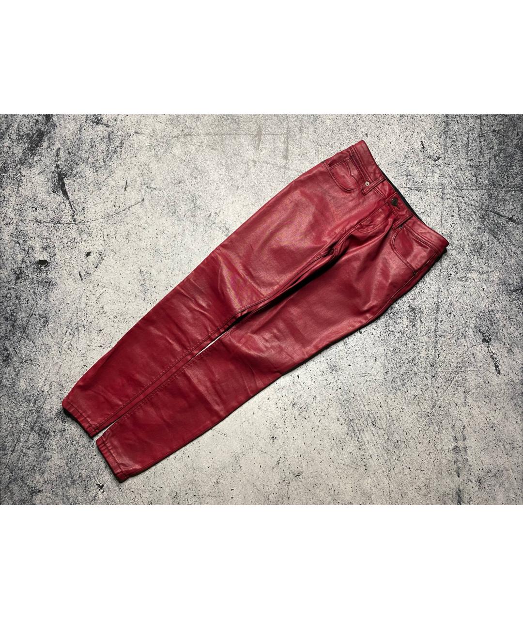 BURBERRY Бордовые хлопковые джинсы слим, фото 2