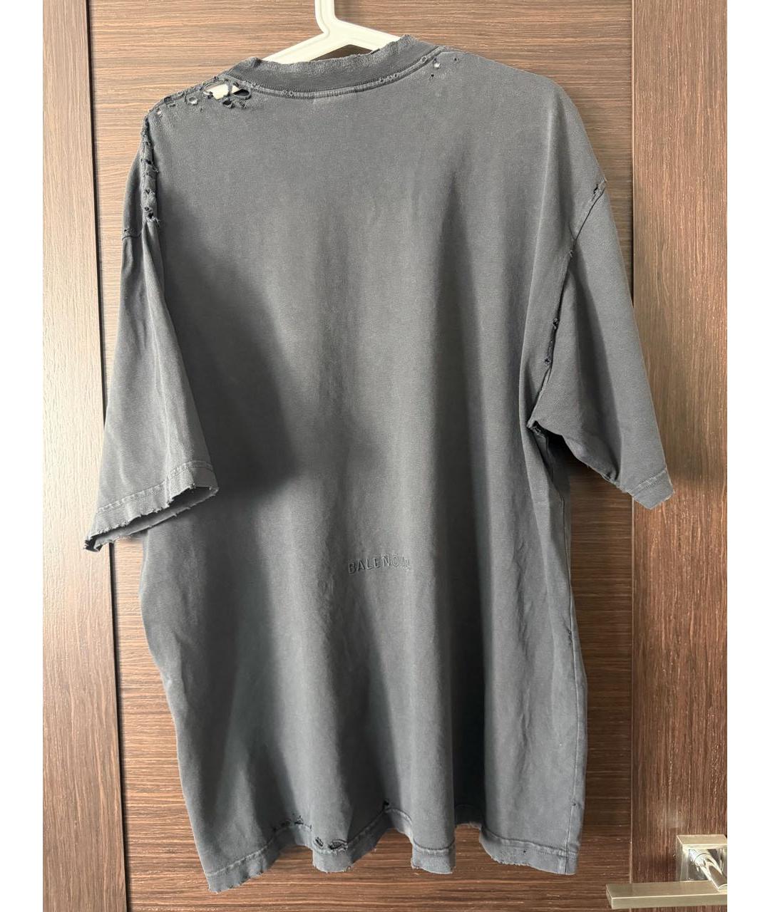 BALENCIAGA Черная хлопковая футболка, фото 2