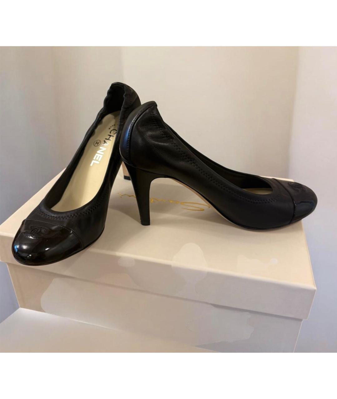 CHANEL Черные кожаные туфли, фото 7