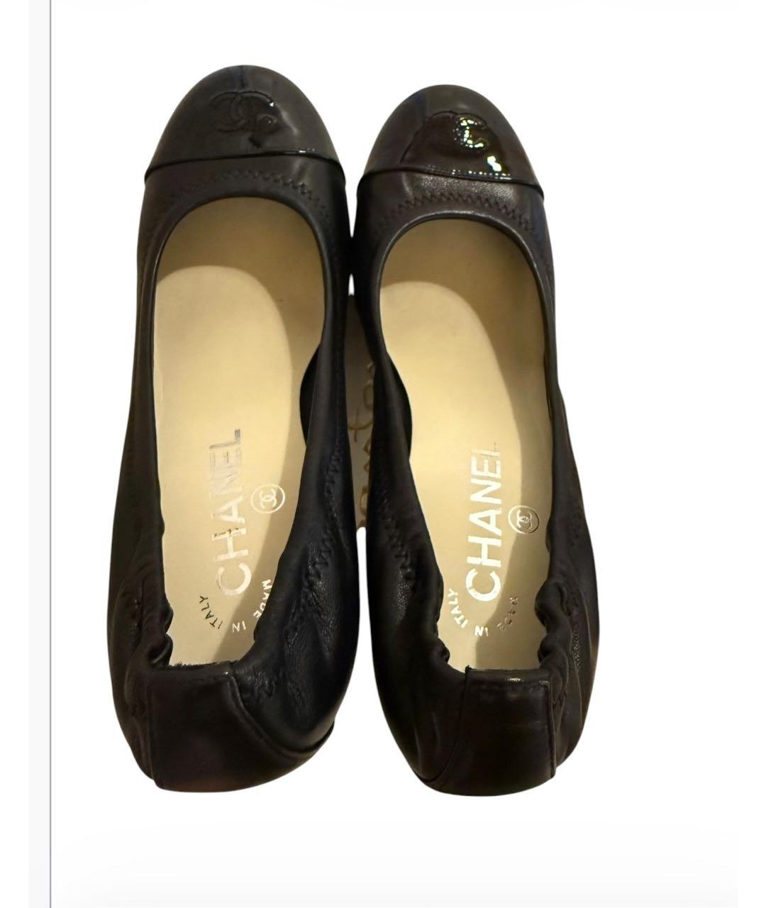 CHANEL Черные кожаные туфли, фото 3
