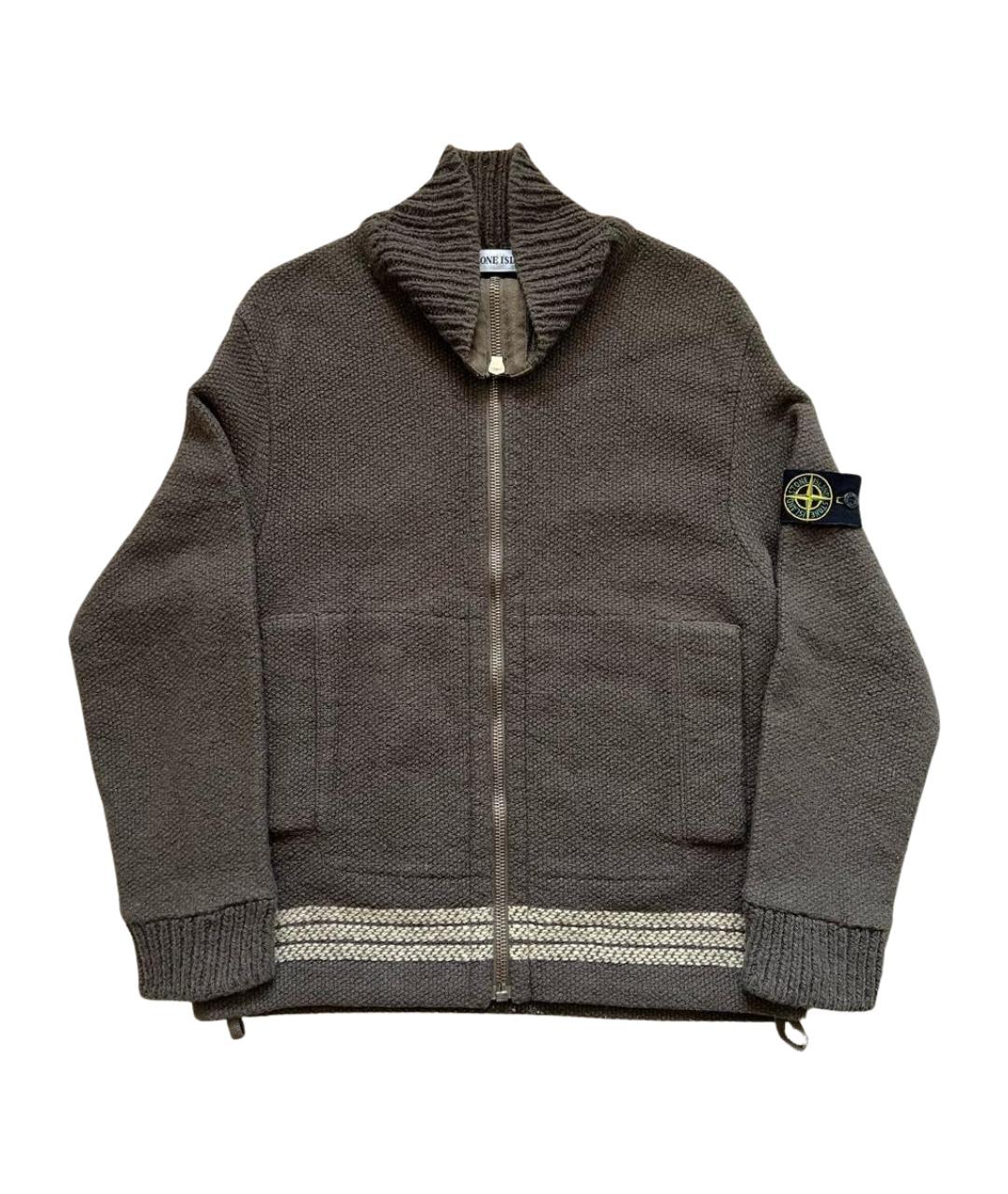 STONE ISLAND Коричневый шерстяной джемпер / свитер, фото 1