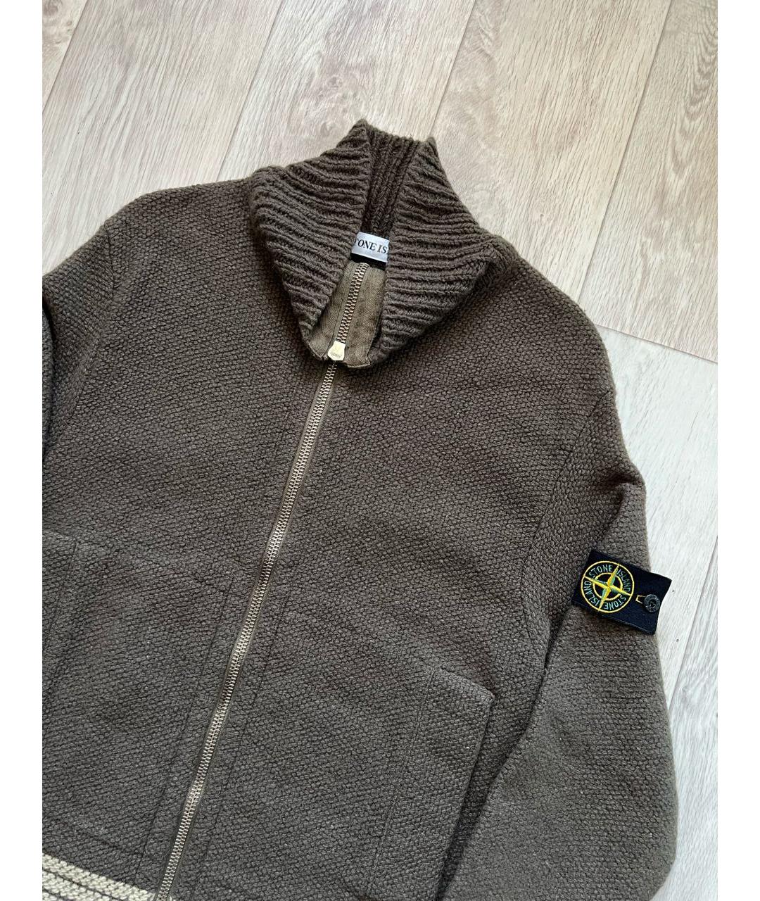 STONE ISLAND Коричневый шерстяной джемпер / свитер, фото 2