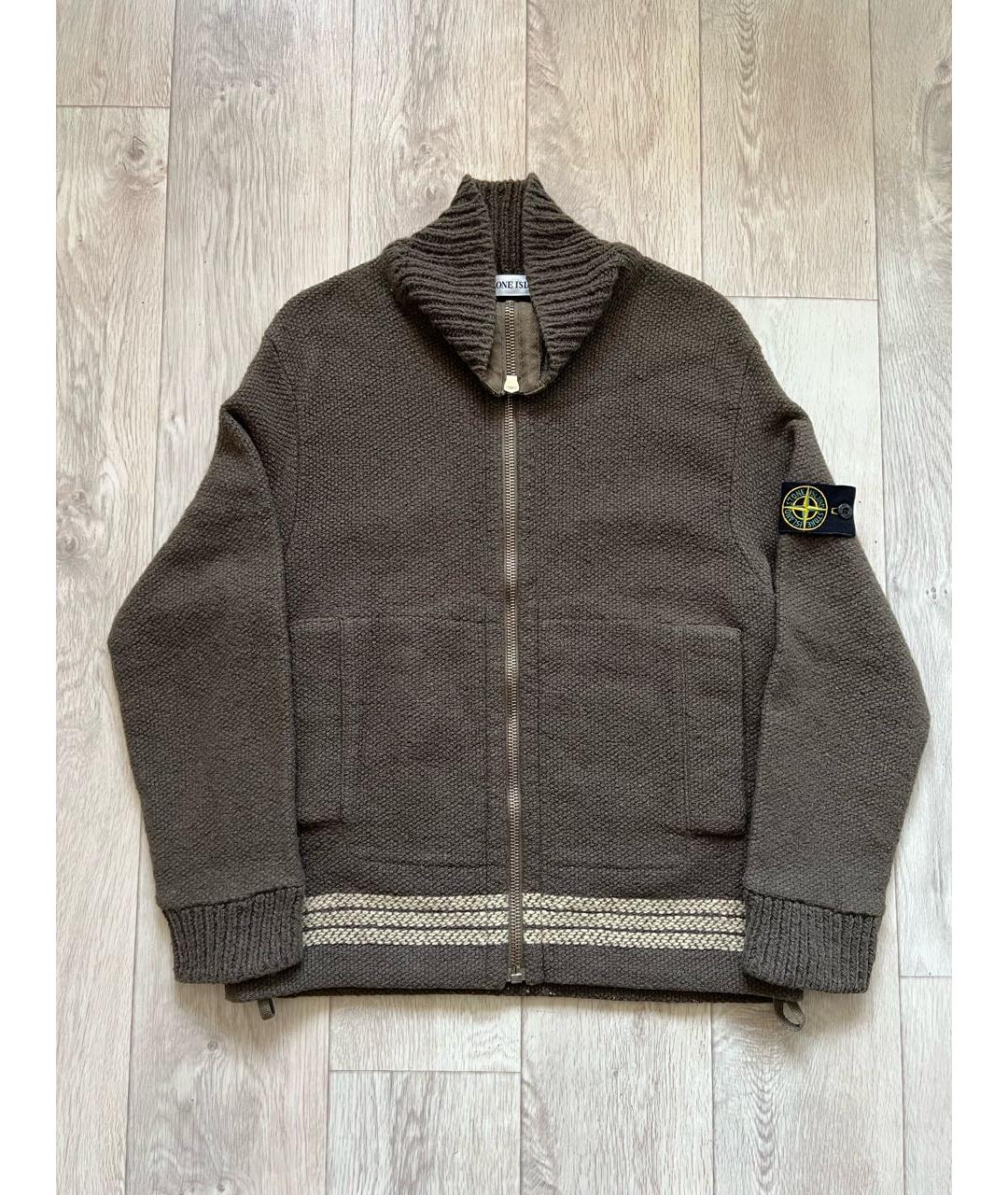 STONE ISLAND Коричневый шерстяной джемпер / свитер, фото 9