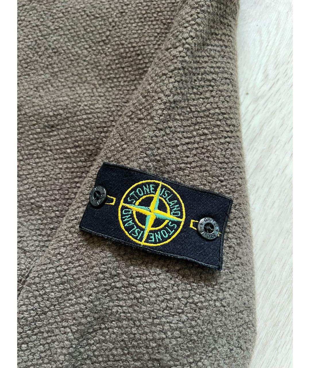 STONE ISLAND Коричневый шерстяной джемпер / свитер, фото 3