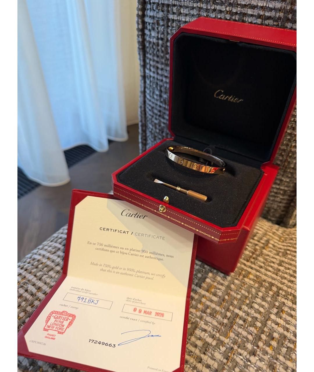 CARTIER Розовый браслет из розового золота, фото 3