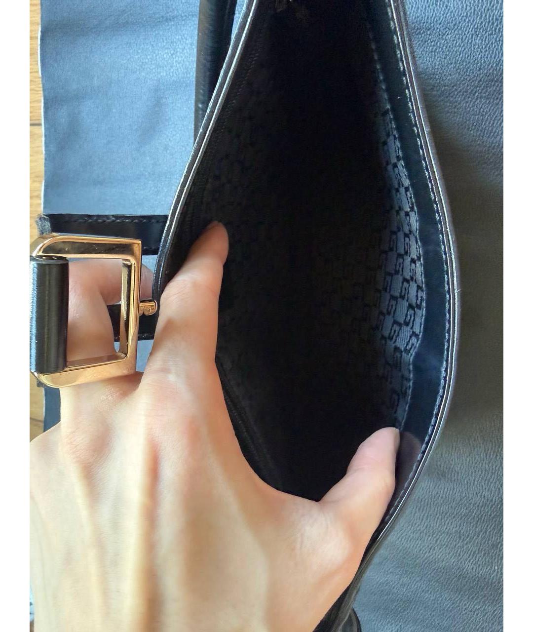 GUCCI Черная сумка с короткими ручками из лакированной кожи, фото 8