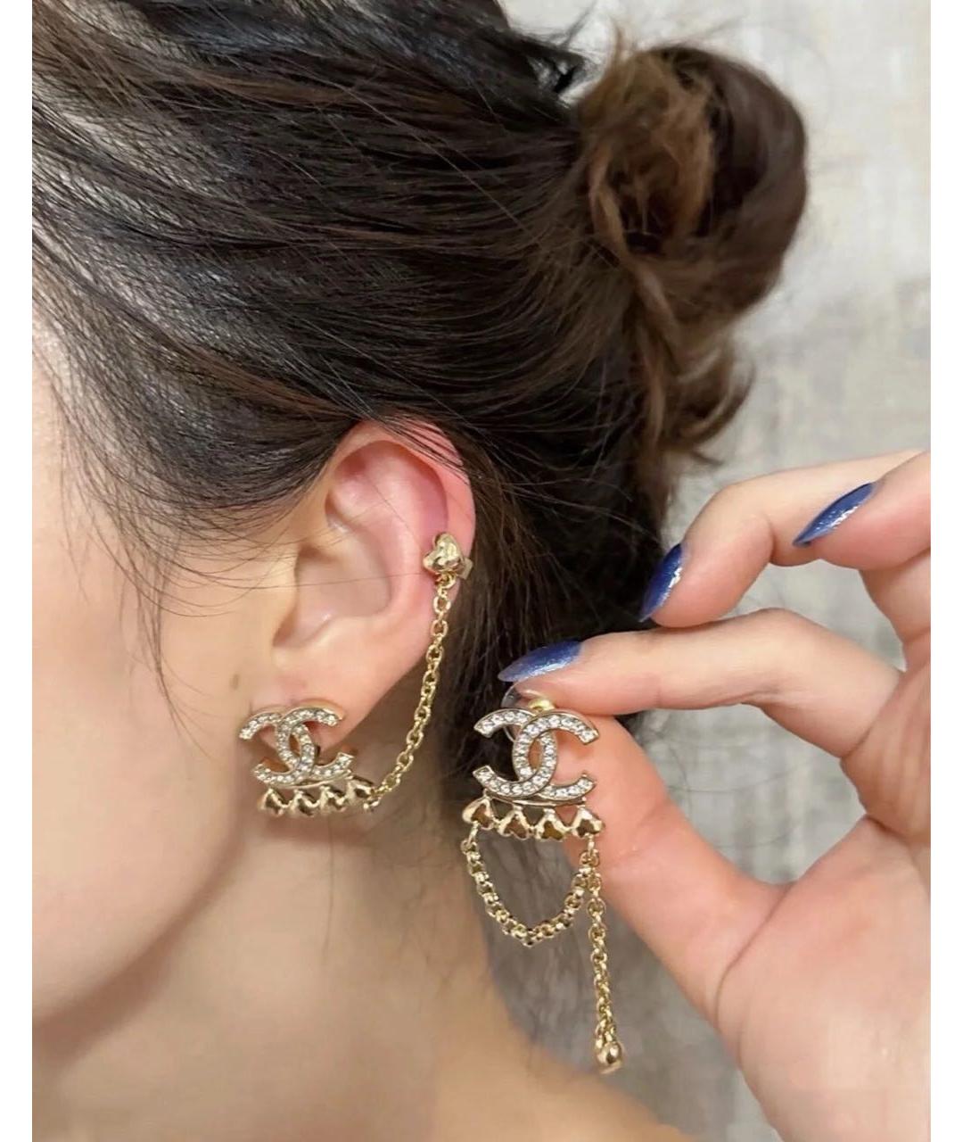 CHANEL Золотые серьги, фото 2