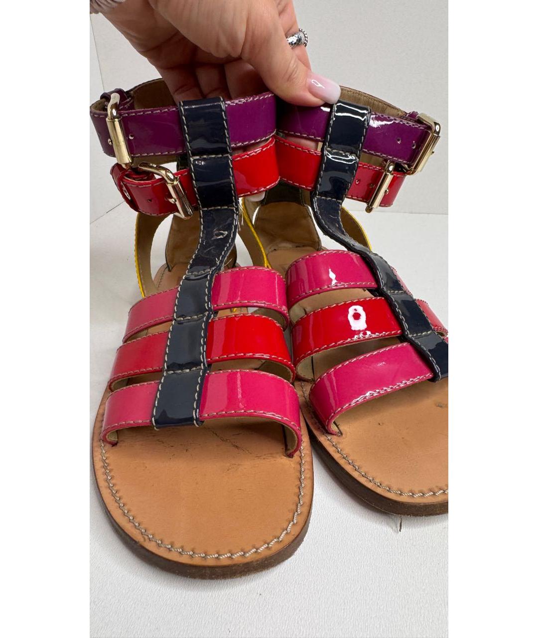 DOLCE&GABBANA Мульти босоножки из лакированной кожи, фото 2