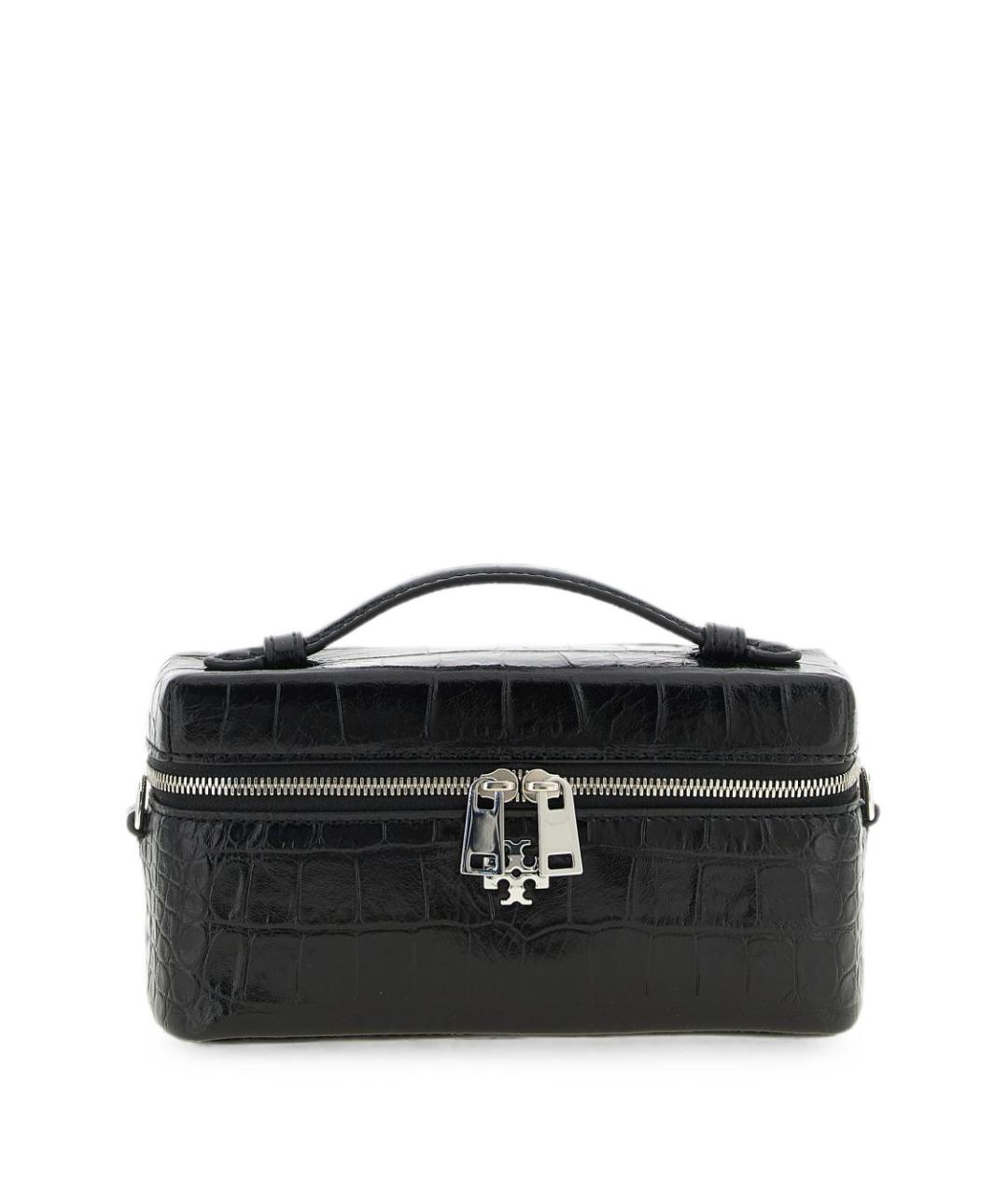 TORY BURCH Черная кожаная сумка с короткими ручками, фото 1