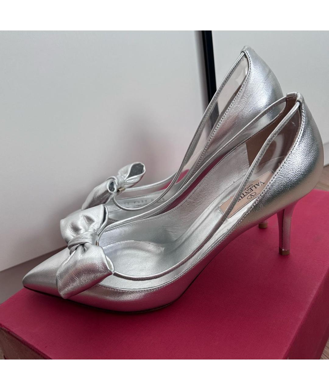 VALENTINO Серебряные кожаные туфли, фото 6