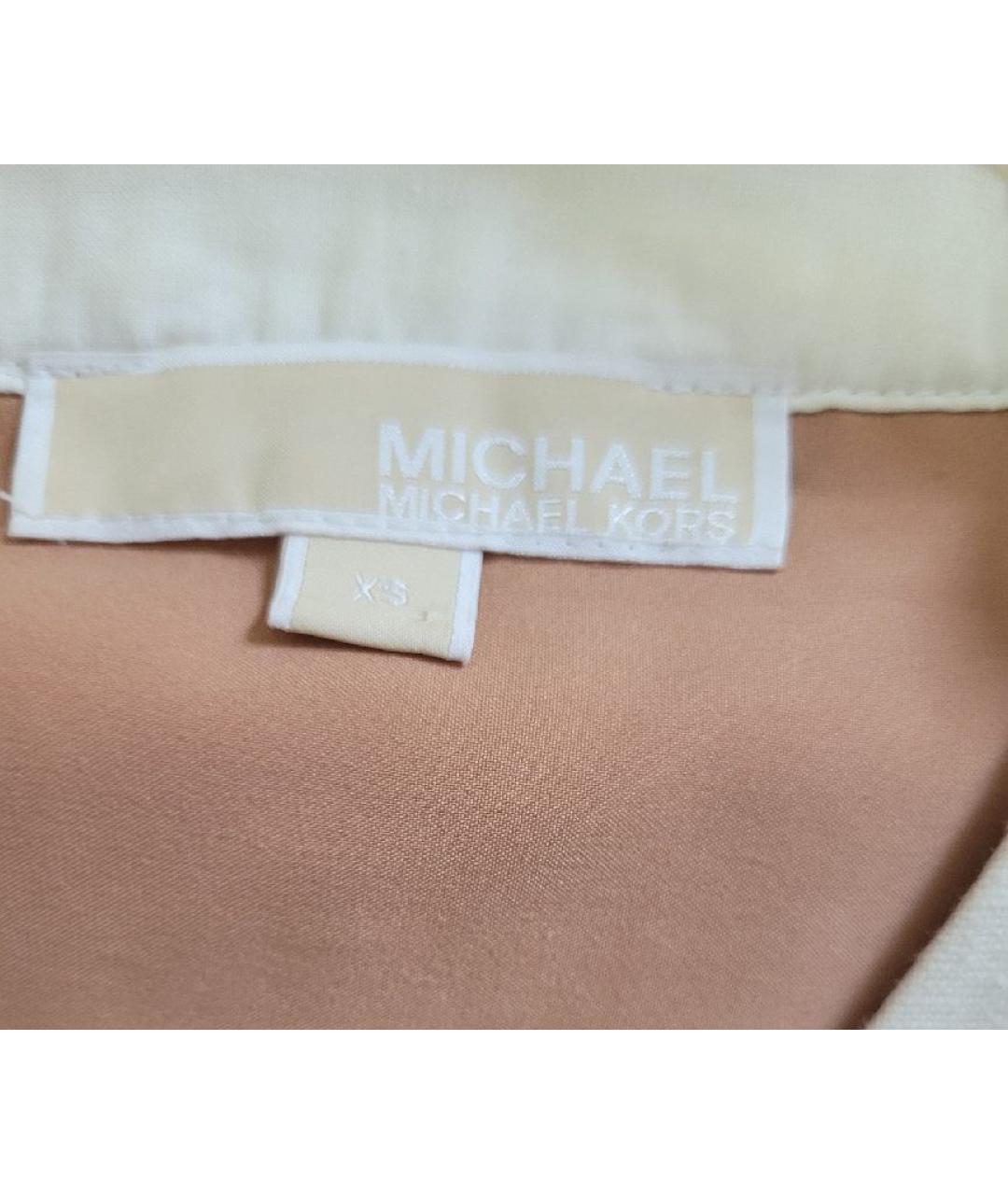 MICHAEL KORS Белое хлопковое повседневное платье, фото 4
