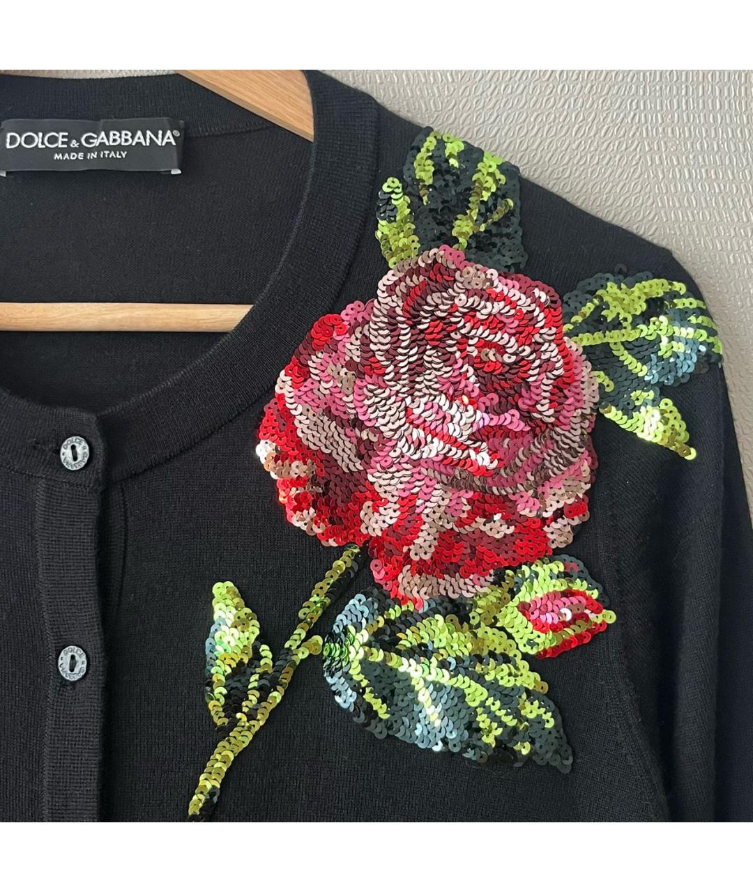 DOLCE&GABBANA Черный кашемировый кардиган, фото 6