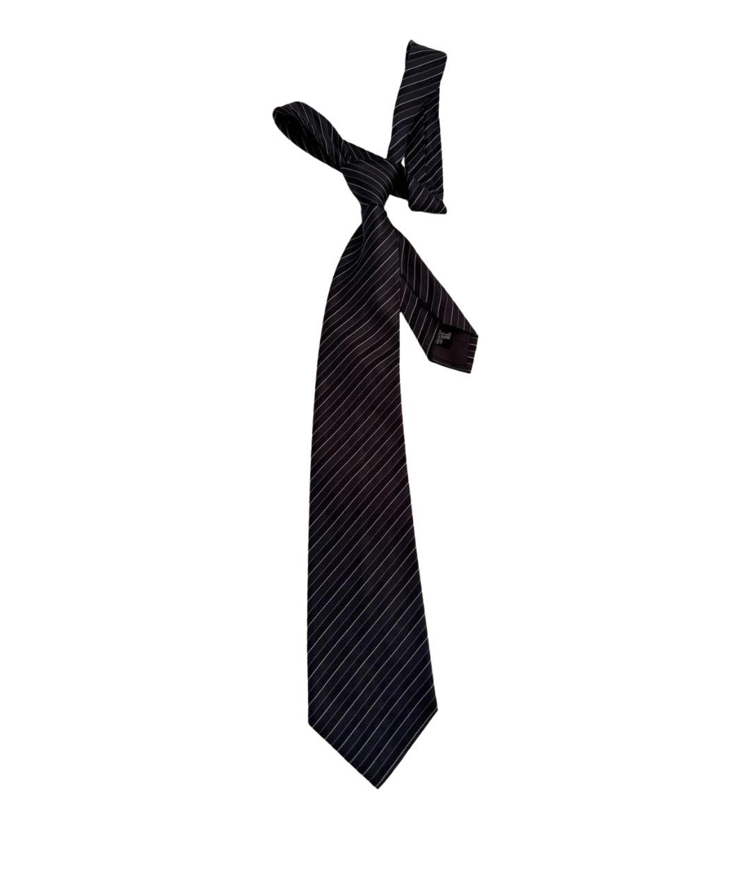 EMPORIO ARMANI Темно-синий шелковый галстук, фото 1