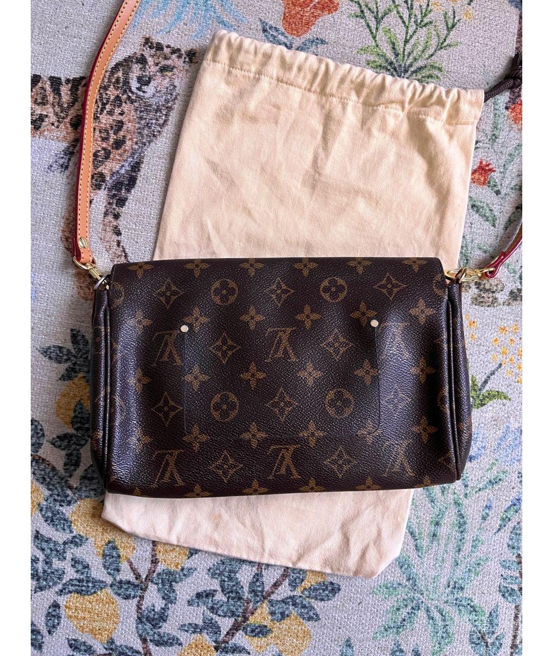 LOUIS VUITTON Коричневая кожаная сумка через плечо, фото 3