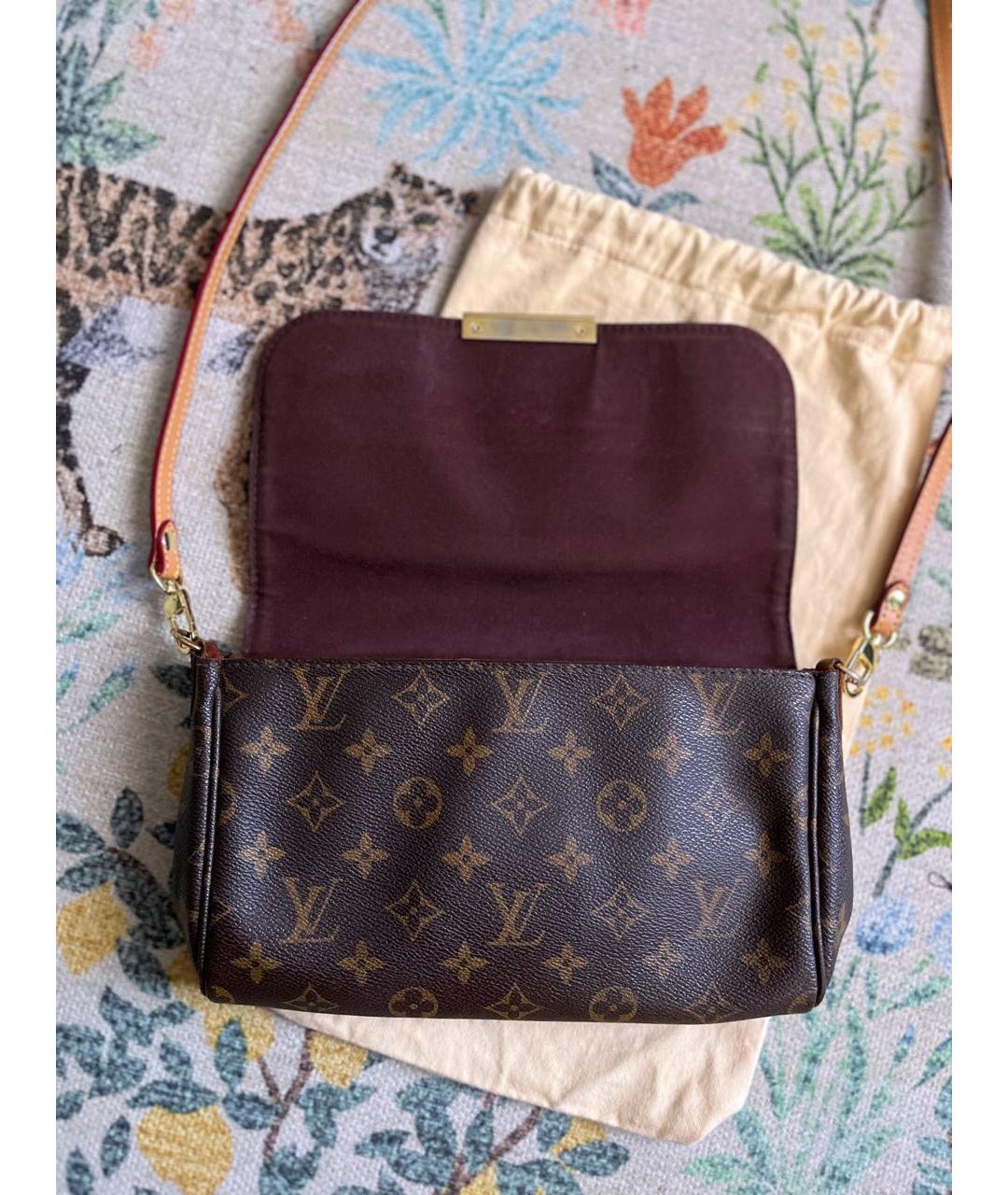 LOUIS VUITTON Коричневая кожаная сумка через плечо, фото 2
