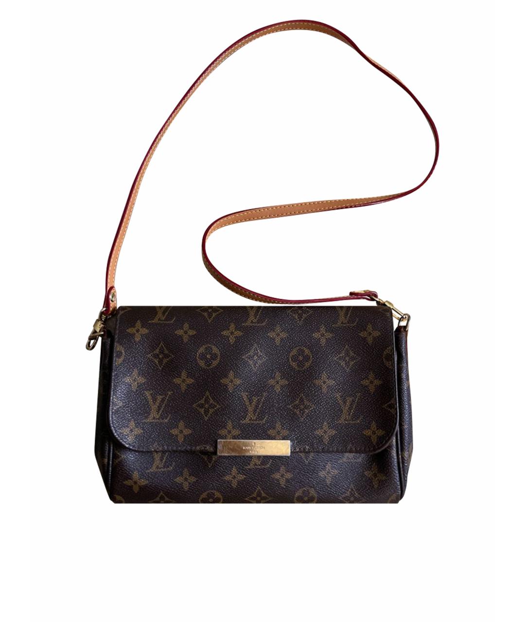 LOUIS VUITTON Коричневая кожаная сумка через плечо, фото 1