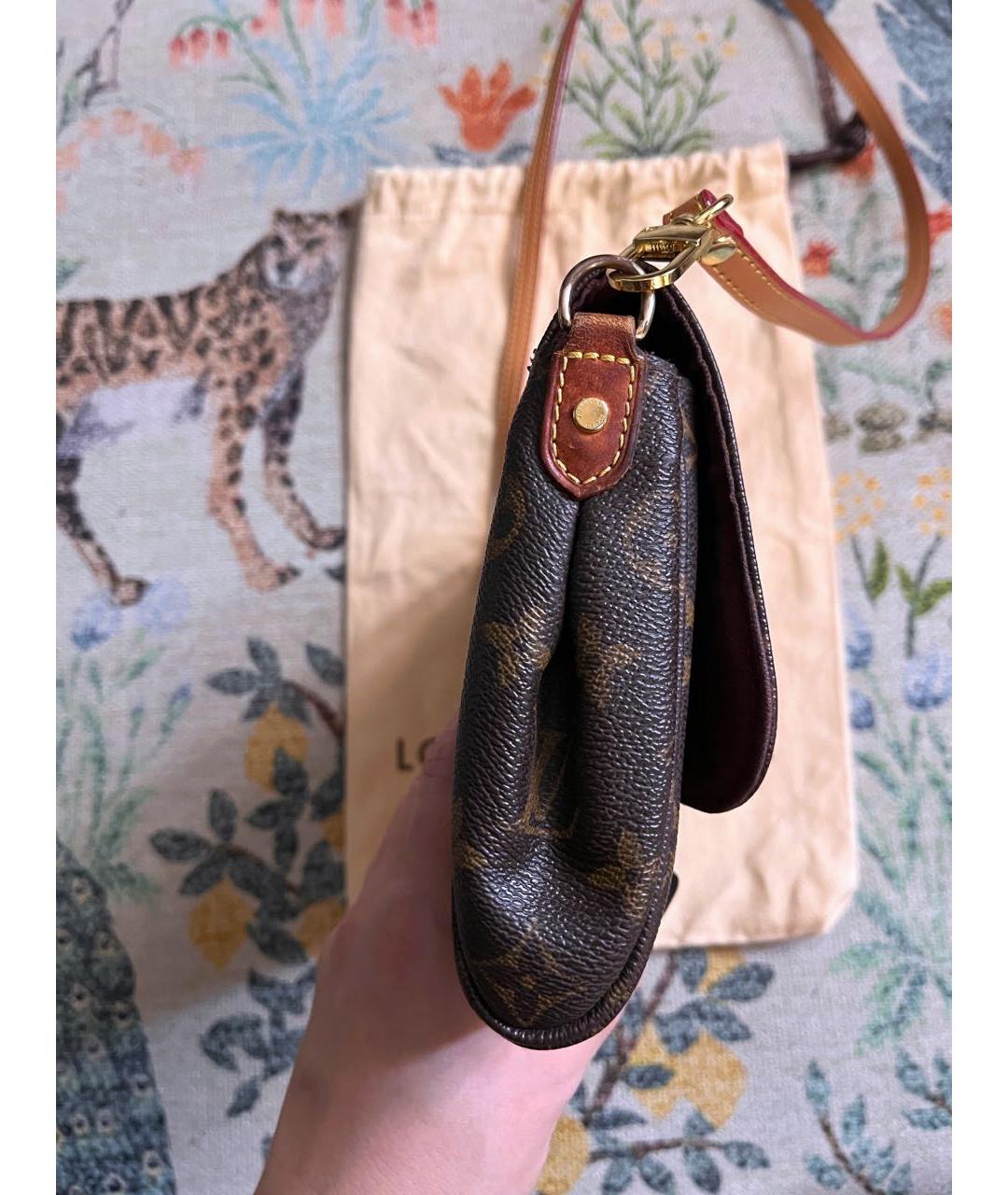 LOUIS VUITTON Коричневая кожаная сумка через плечо, фото 5