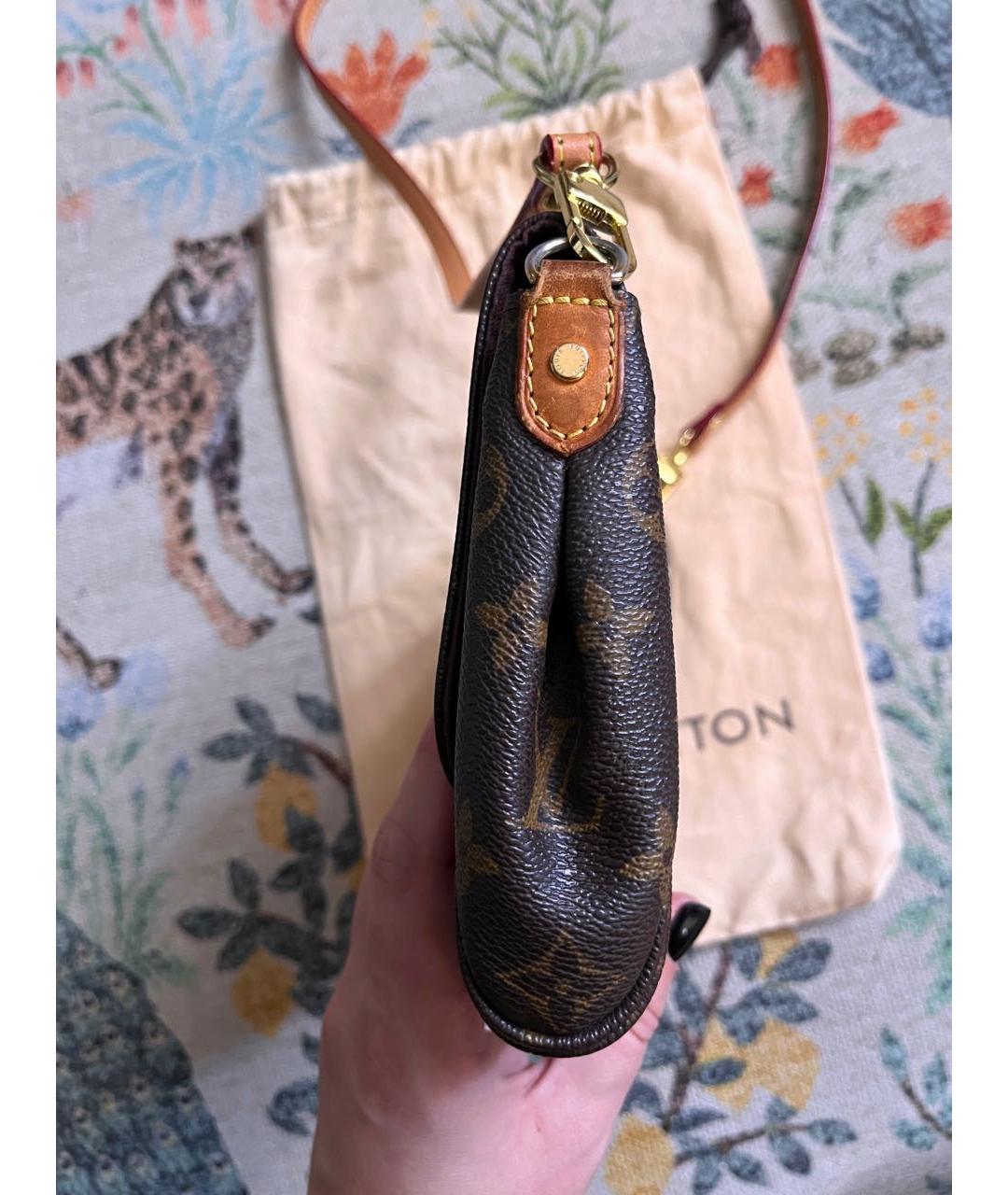 LOUIS VUITTON Коричневая кожаная сумка через плечо, фото 4