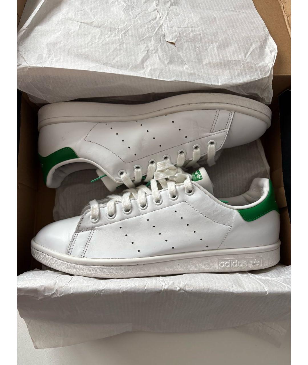 ADIDAS Белые кожаные низкие кроссовки / кеды, фото 2