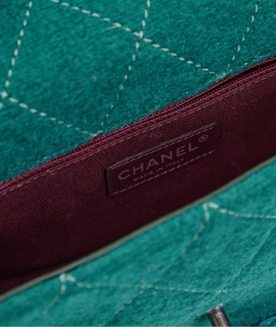 CHANEL Зеленая тканевая сумка через плечо, фото 7