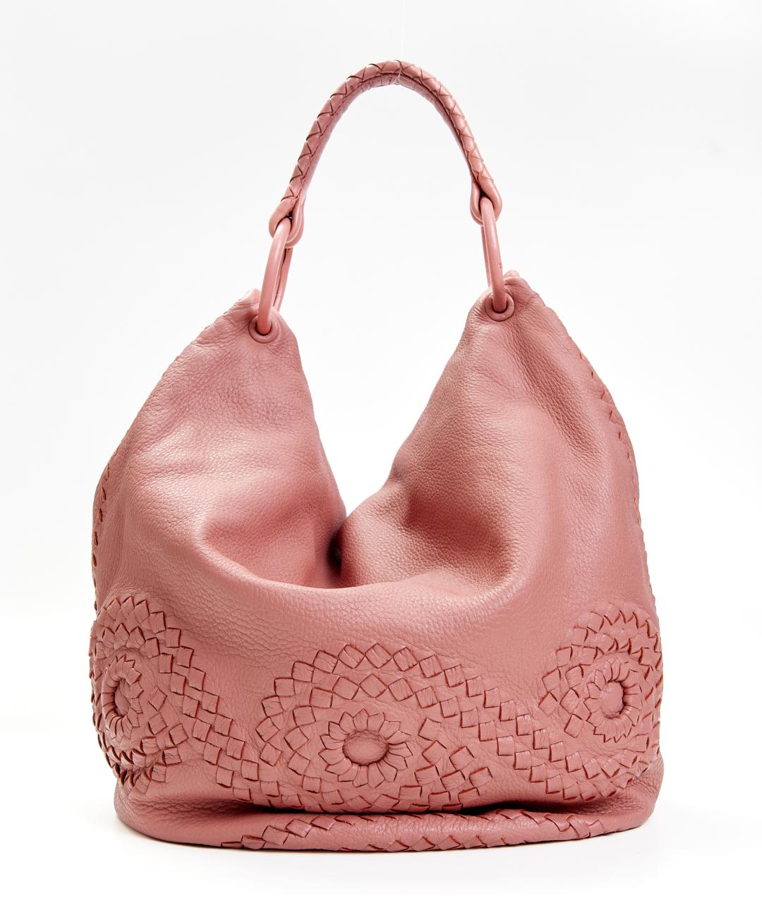 BOTTEGA VENETA Розовая кожаная сумка тоут, фото 4
