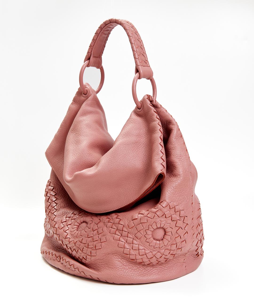 BOTTEGA VENETA Розовая кожаная сумка тоут, фото 2
