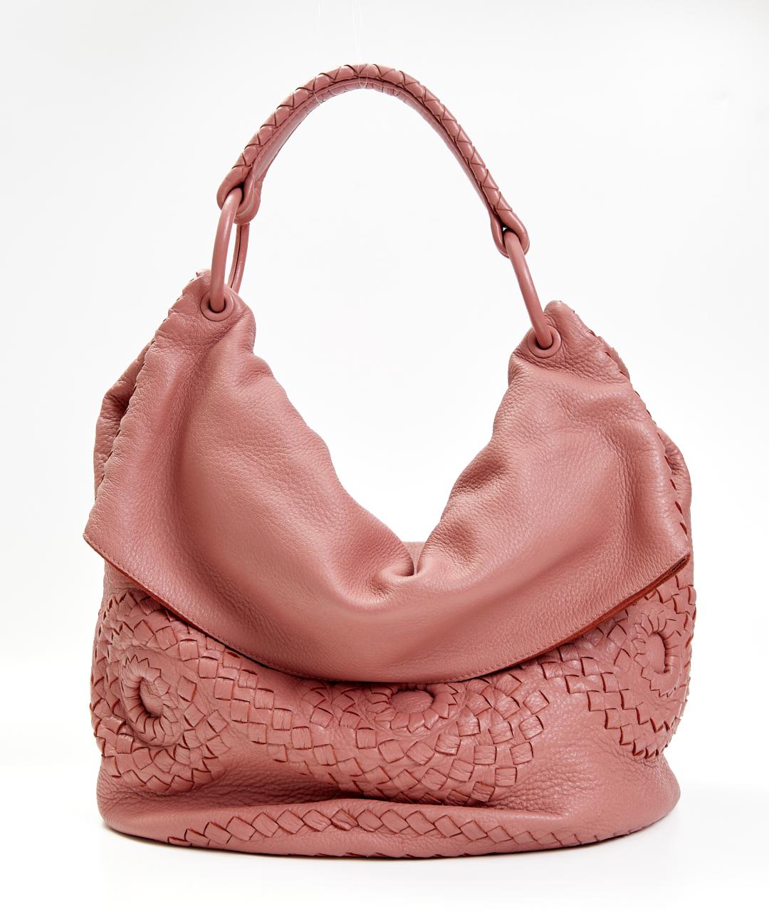 BOTTEGA VENETA Розовая кожаная сумка тоут, фото 7
