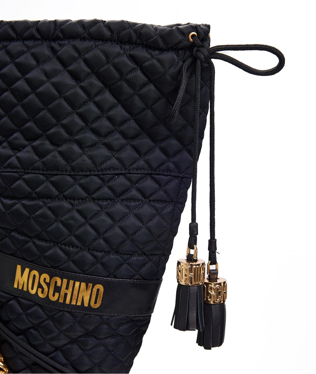 MOSCHINO Черные кожаные ботфорты, фото 5