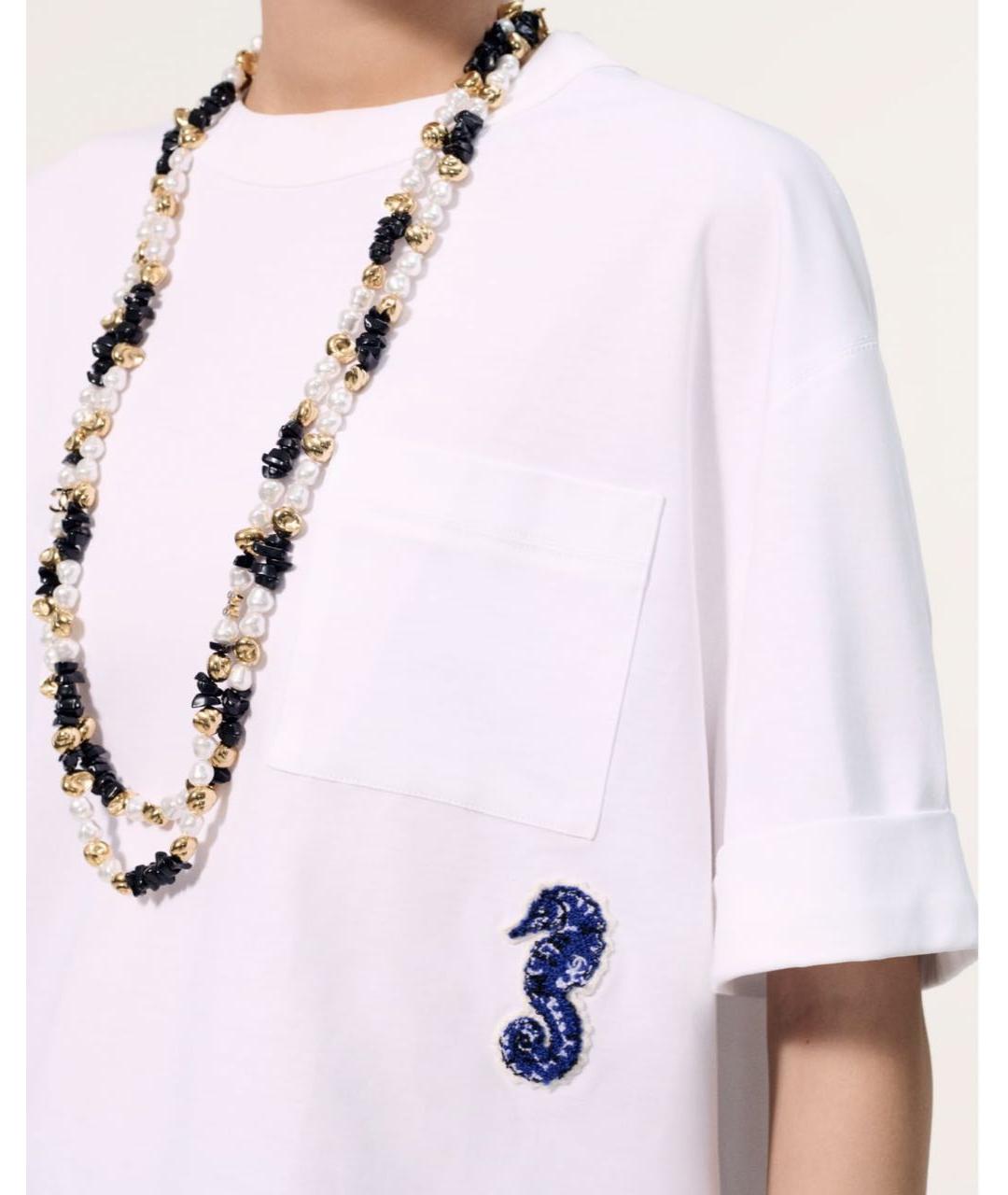 CHANEL Белая хлопковая футболка, фото 2