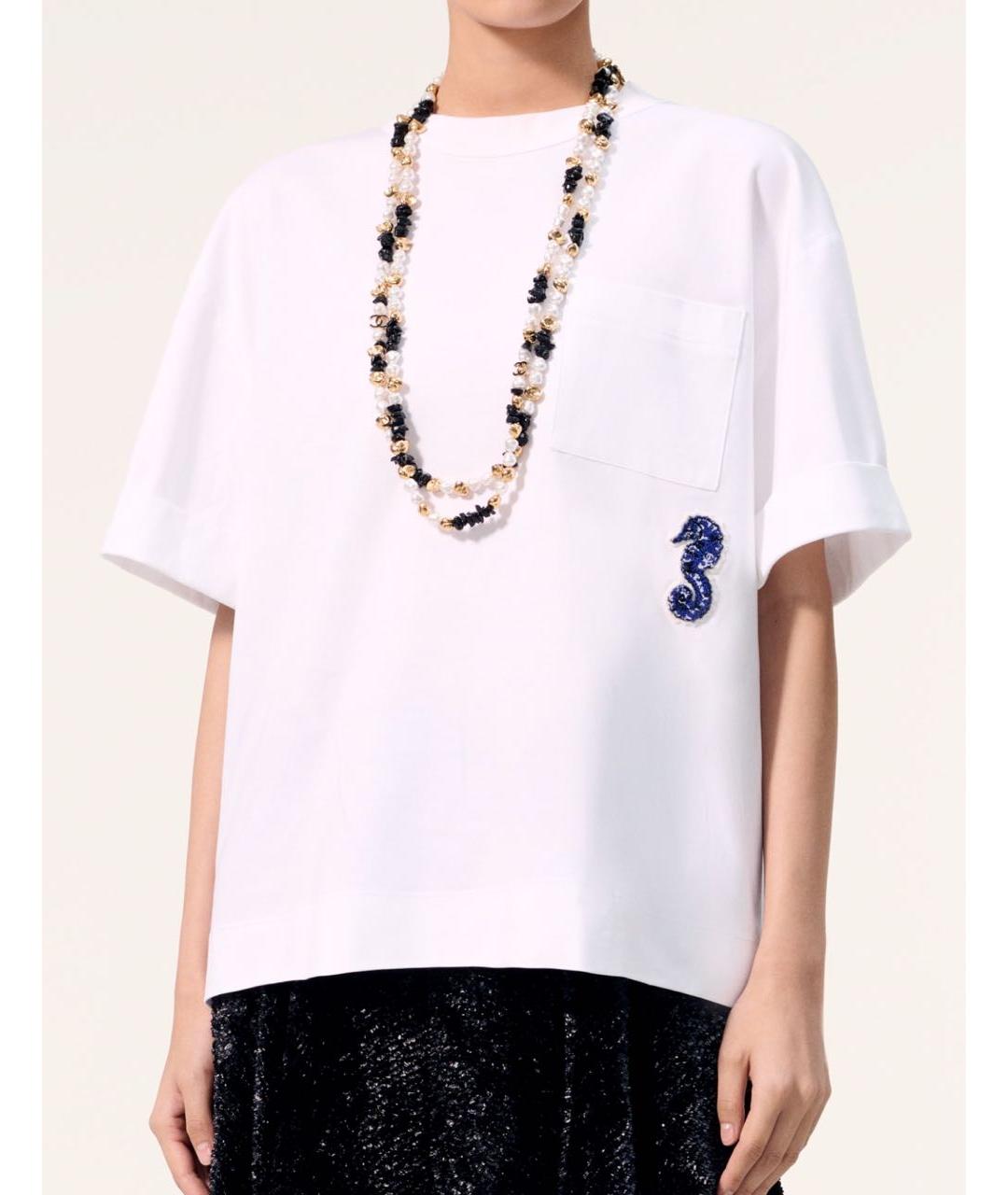 CHANEL Белая хлопковая футболка, фото 1