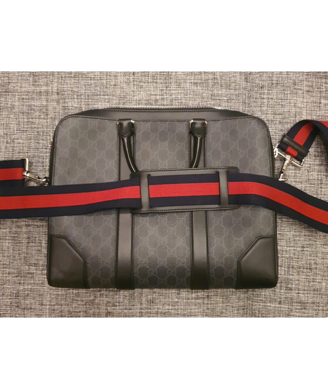 GUCCI Черный кожаный портфель, фото 2