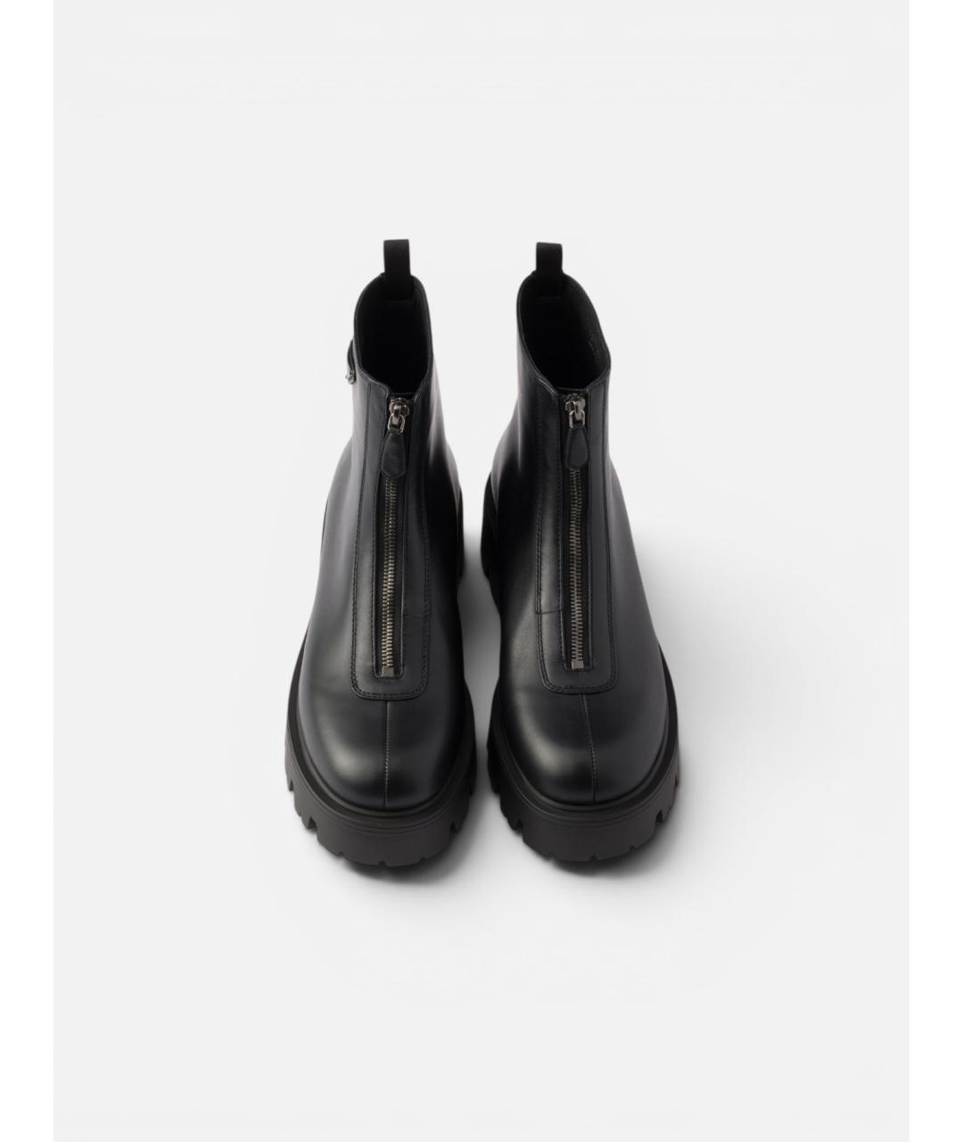PRADA Черные кожаные ботинки, фото 2