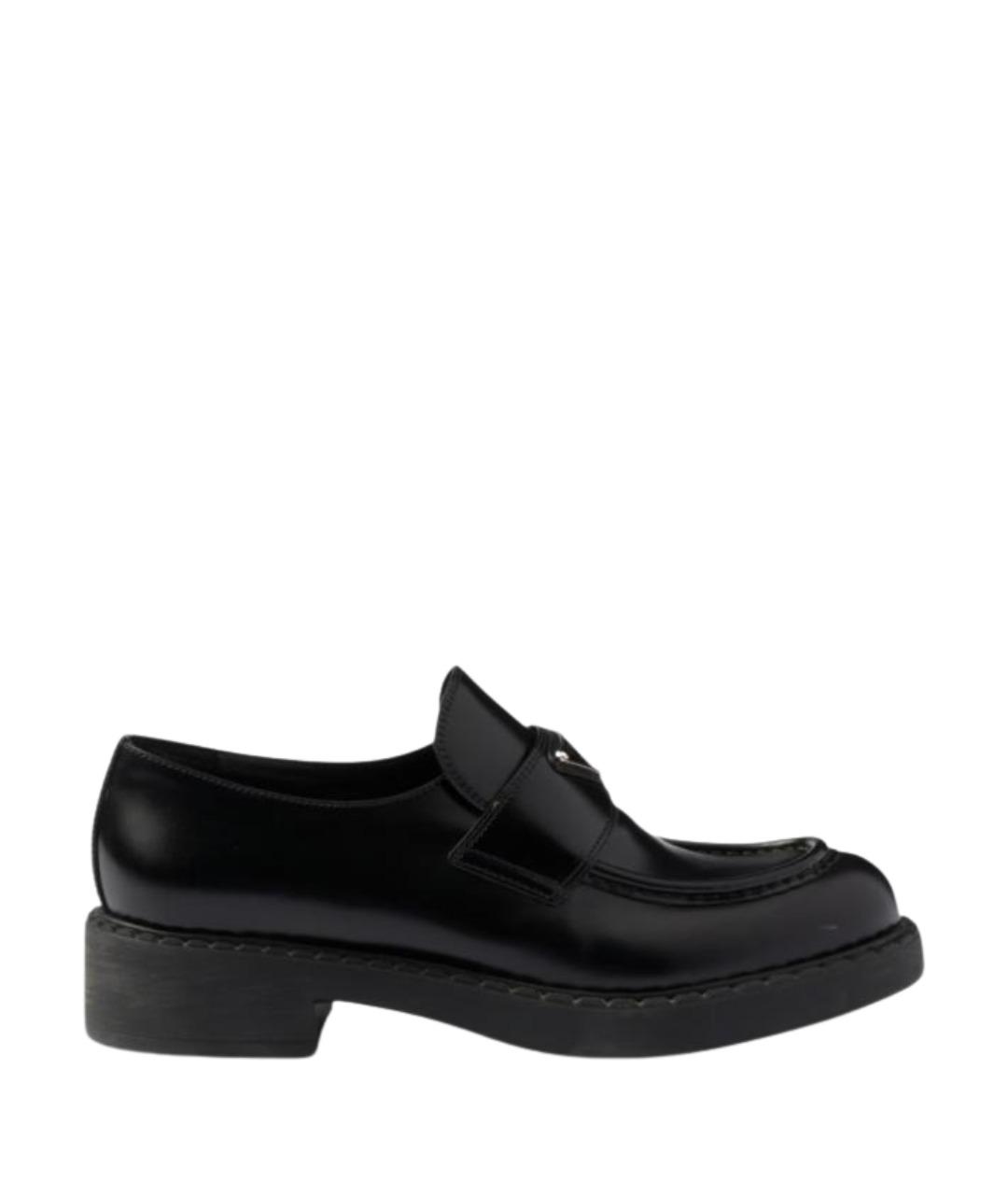 PRADA Черные кожаные лоферы, фото 1