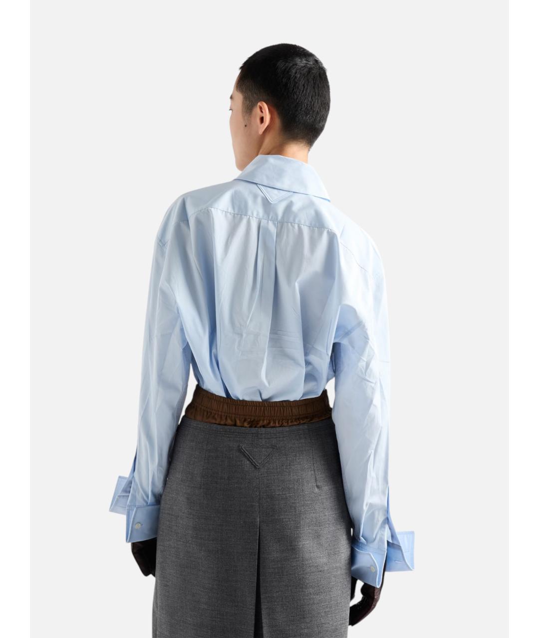PRADA Голубая хлопковая рубашка, фото 3