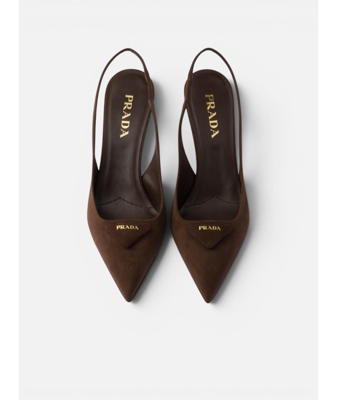 PRADA Коричневые замшевые туфли, фото 3