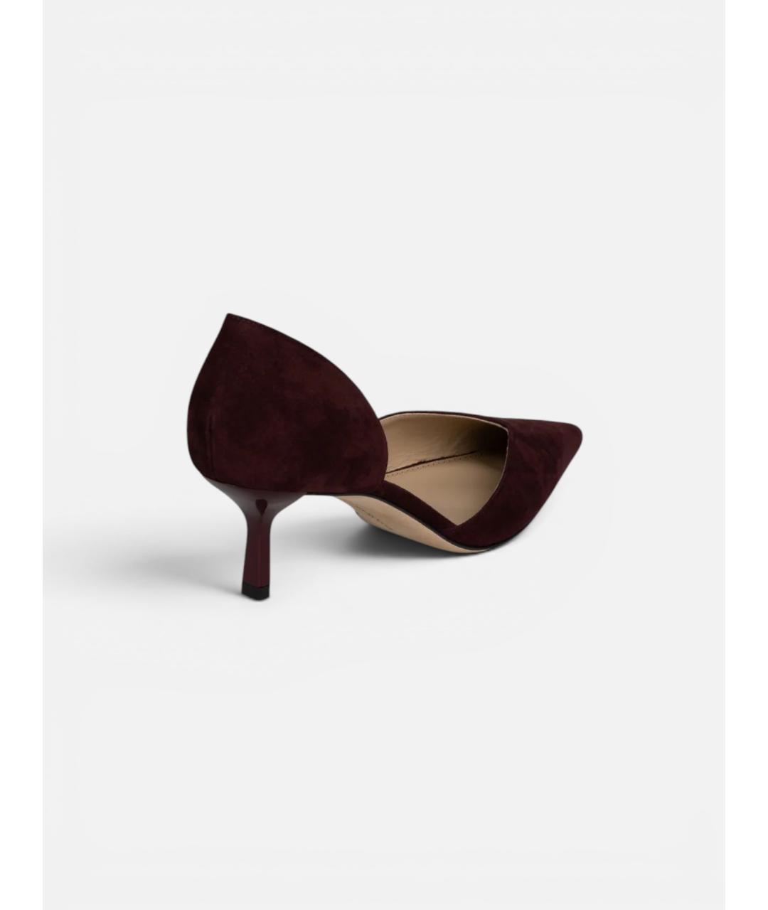 VICTORIA BECKHAM Бордовые кожаные туфли, фото 3
