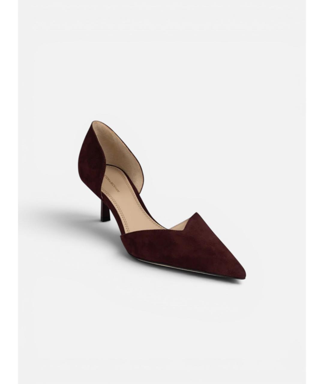 VICTORIA BECKHAM Бордовые кожаные туфли, фото 2