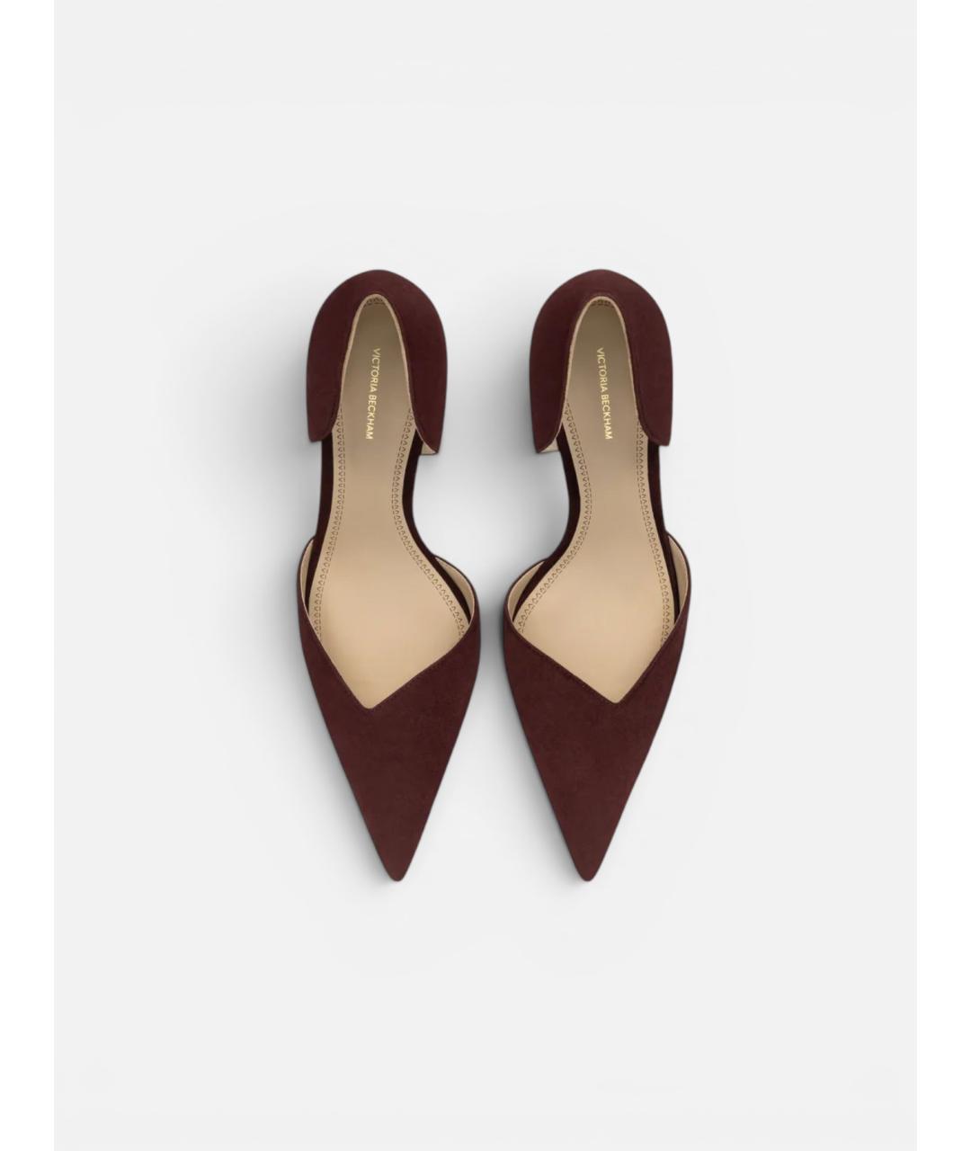 VICTORIA BECKHAM Бордовые кожаные туфли, фото 4